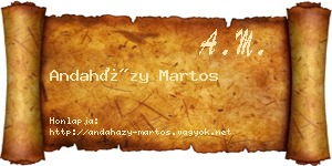 Andaházy Martos névjegykártya